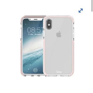 iPhone X clear case with pink lining
